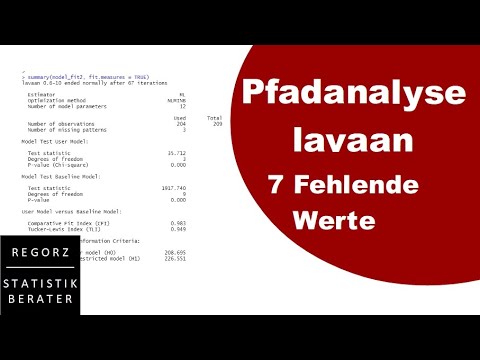 Pfadanalyse mit R lavaan: 7. Fehlende Werte