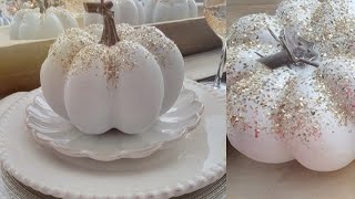 DIY | HOW TO | GLAM PUMPKINS | HIGH-END DIY | TABLE TOP PUMPKINS | FALL AND THANKSGIVING DIY 2023