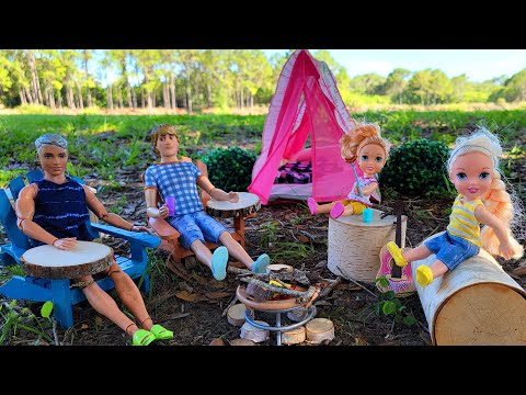 Father's Day 2022 ! Elsa & Anna toddlers - backyard camping - tents