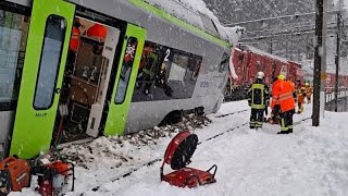 Un tren descarrila en los Alpes suizos en medio de una alerta por aludes y deja 5 heridos