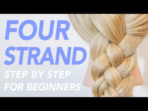 How To 4 Strand Flat Braid Step by Step For Beginners - Simple & Beautiful Braided Hairstyle