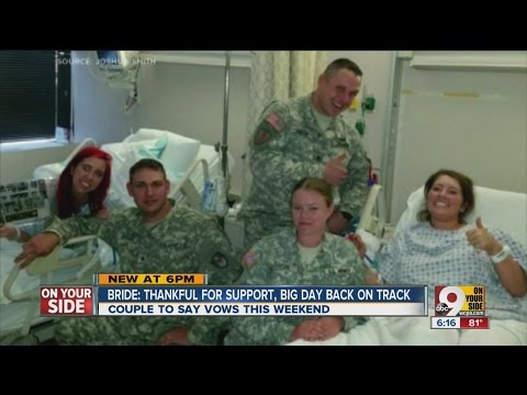 Bride thankful for support, wedding day back on track after stabbing