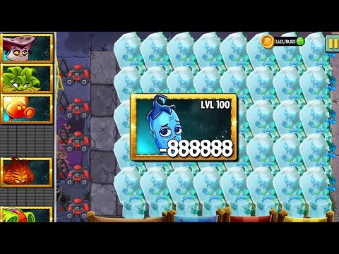 PvZ 2 Challenge - All Plants 1 POWER-UP Vs 99 Frozen Jester Zombie - Who Will Win?