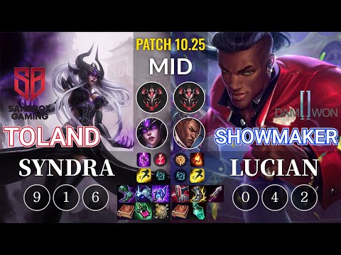SB TolanD Syndra vs DWG Showmaker Lucian Mid - KR Patch 10.25