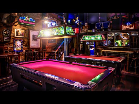 Roadhouse Ambience 🎱🍻 Billiards Bar Lounge Sounds & Smooth Blues Guitar 🎸🎧 10 Hours
