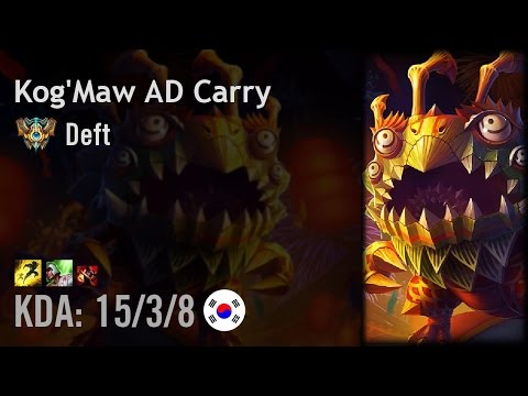 Kog'Maw AD Carry vs Jhin - Deft - KR Challenger Patch 6.15