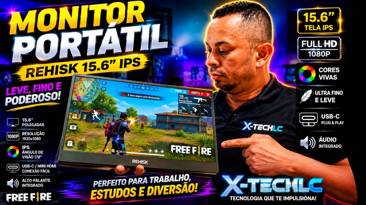 Miniatura da avaliação em vídeo de Monitor PCYES Quartzo Q15F 15,6 Polegadas