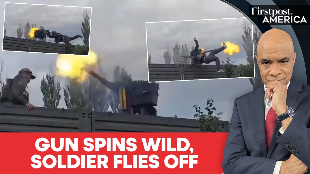 Russian Soldier Flung After Helicopter Gun Training Goes Horribly Wrong | Firstpost America | N18G