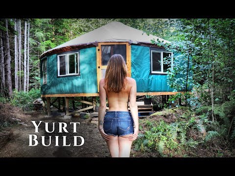 Building an OFF GRID YURT in the FOREST | Full Timelapse - START TO FINISH Video