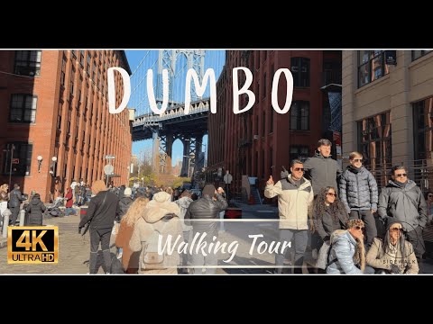 DUMBO Brooklyn Walking Tour | NYC 4K Walk | Manhattan Bridge, Brooklyn Bridge Park & Waterfront