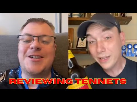 Certified beer judge reviewing Tennents lager