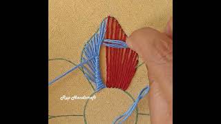 Viral Flower Embroidery ! Rainbow Flower Embroidery Needle Work,Flower Embroidery Sewing Hacks