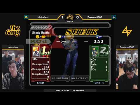 The Gang: Pools — Zealous5000 (Marth, Fox) vs. Juicebox (Sheik) — SSBM Singles
