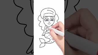 How to draw a cute sea Princess, easy and simple