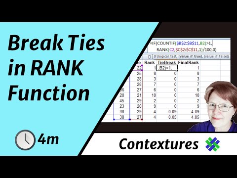 Break Ties With the Excel RANK Function