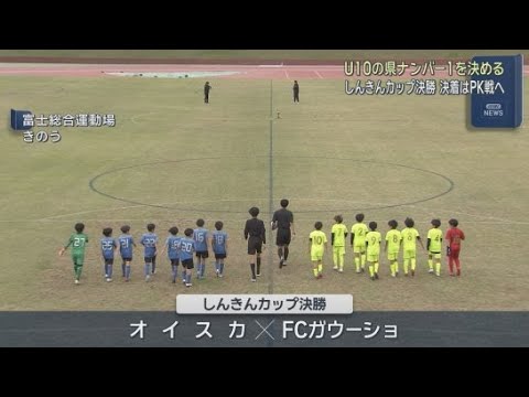 YouTube Video １０歳以下の小学生の静岡県ナンバー１を決めるサッカー大会「しんきんカップ」の決勝戦　試合はＰＫ戦で決着