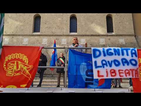 Manifestazione Beko Siena: l'intervento di Carlo Bianco, Rsu Cisl