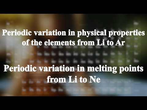 47_1 Periodic variation in melting points from Li to Ne丨Periodic variation in physical properties
