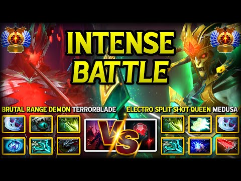 INTENSE HARD-CARRY BATTLE | BRUTAL RANGE DEMON TERRORBLADE VS. ELECTRO SPLIT SHOT MEDUSA DOTA 2