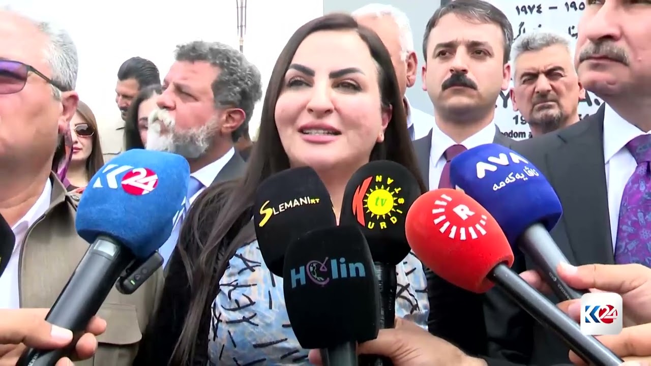 ڤیدیۆ | پەردەلادان لەسەر پەیکەری لەیلا قاسم لە خانەقین