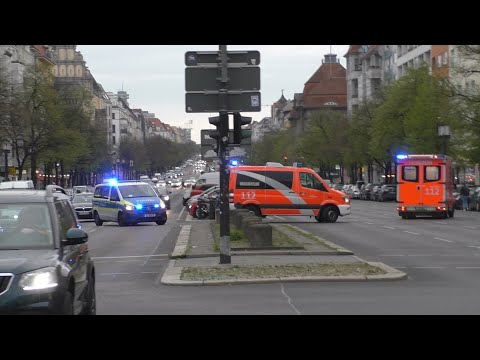 RTW + NEF BF + FuStW Polizei Berlin