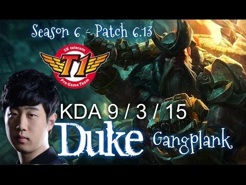 SKT T1 Duke GANGPLANK vs IRELIA Top - Patch 6.13 KR Ranked | League of Legends