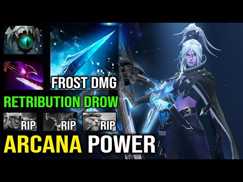 POWER OF NEW ARCANA - Dread Retribution Drow Ranger OP Flying Frost Effect with Silver Edge Dota 2