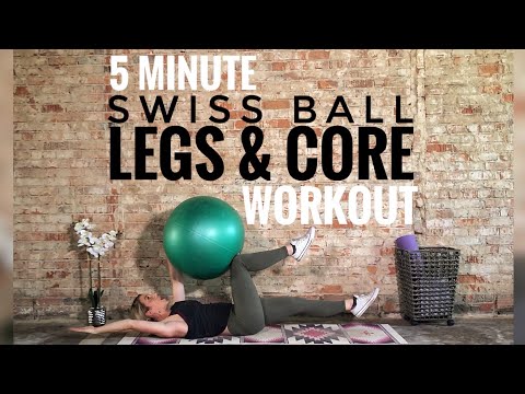 5 Minute Stability Ball Legs & Core Workout: Hamstrings, Glutes, and Abs - Timed Exercises