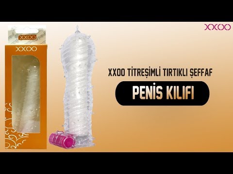 XXOO Titreşimli Tırtıklı Şeffaf Penis Kılıfı -Turuncu