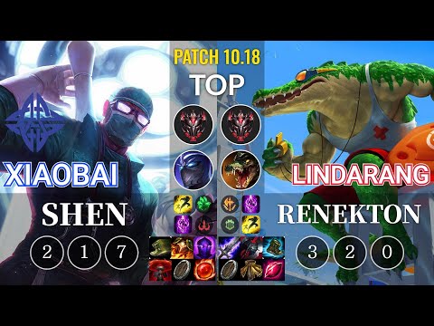 ES Xiaobai Shen vs Lindarang Renekton Top - KR Patch 10.18