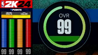 Fastest Way To Hit 99 Overall & Max ALL Badges in NBA 2K24… (100K+ a game)