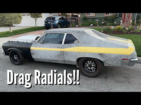 How to FIT The BIGGEST Tire on a Nova! Chevy Nova Rear Shock Relocation!