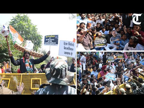 IYC workers protest near CM Kejriwal's residence over allegations of connection with separatists