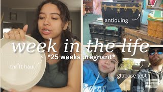 Thrifting Baby Shower Decor, Glucose Test, & Antiquing | Day in the Life *25 weeks pregnant*
