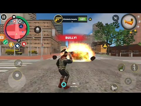 Rope hero:)gets the laser eyes and test on the police.  #rope hero game