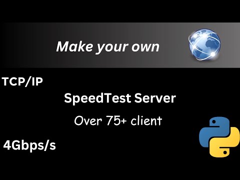 Make your own speed test server in python with TCP and over 75 connected client in single server