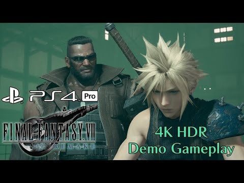 Final Fantasy VII Remake Demo - PS4 Pro 4K HDR Gameplay