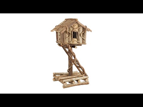 Vogelhaus stehend zur Dekoration Braun - Holzwerkstoff - 21 x 42 x 17 cm