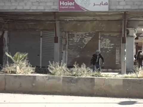 تلغيم الشوارع المؤدية لحاجز الفرن في بلدة الديرخبية في ريف دمشق من قبل كتائب الجيش الحر