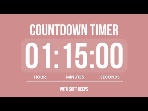 1 HOUR 15 MINUTE COUNTDOWN TIMER ⏳ WITH SOFT ALARMS 🌸🌼