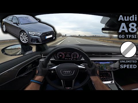 2022 Audi A8 60 TFSI quattro (facelift) | POV test drive (unlimited highway with top speed)