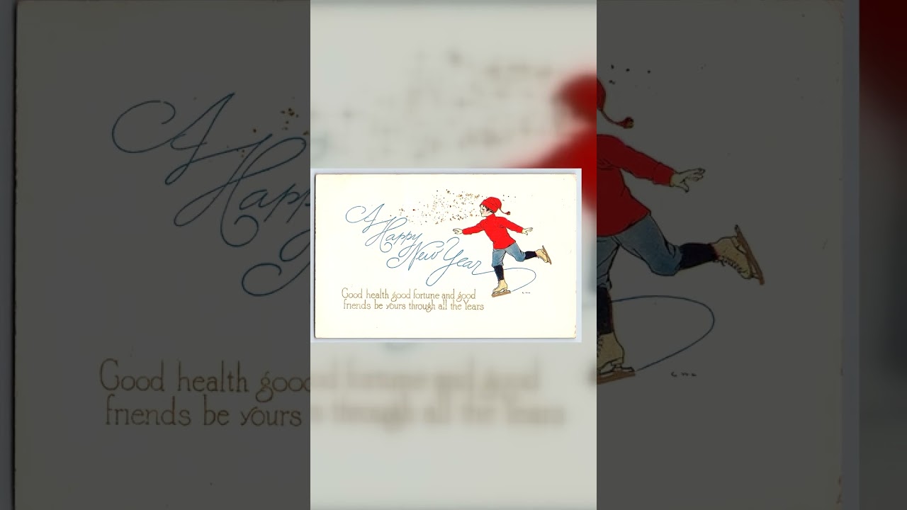 Tuck's Perfection Series, Divided Back, New Year Skater, Mahaska KS, 1915 Video