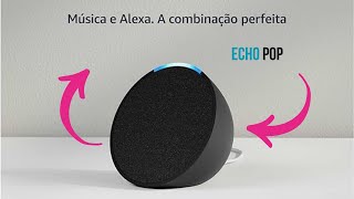Echo Pop | Smart speaker compacto com som envolvente e Alexa | Cor Preta