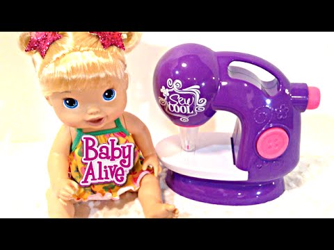 Baby Alive Pretty in Pigtails Doll and Sew Cool Sewing Studio Unboxing Video