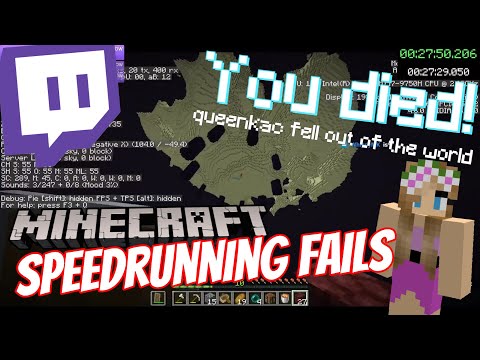 QueenK - Minecraft Speedrunning Fails | Queenkac Twitch Highlights