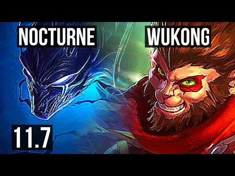 NOCTURNE vs WUKONG (TOP) | Rank 2 Nocturne, 600+ games, 7/2/5, Dominating | BR Grandmaster | v11.7