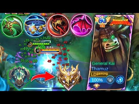 GLOBAL THAMUZ PERFECT BUILD TO SOLO RANK UP | THAMUZ INSANE DAMAGE AND SUSTAIN HACK BUILD 2025