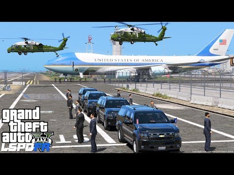 Marine One Transporting President Trump To Air Force One in GTA 5 Video