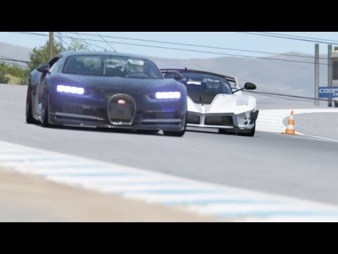 Bugatti Chiron vs Ferrari FXX-K Evo at Laguna Seca