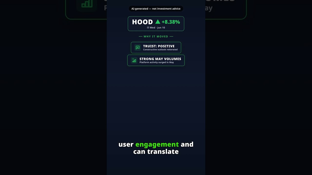 Why Is Robinhood Markets Stock Jumping Today? HOOD +8.38% (Jun 10) — Truist Note Strong Volumes